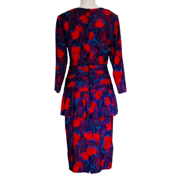 💰Vintage Floral Dress Day/Night Peplum Style. - Picture 3 of 8